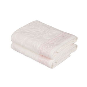Sada 2 krémových bavlněných ručníků na ruce Catherine, 50 x 90 cm