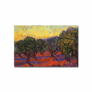 Nástěnná reprodukce na plátně Vincent Van Gogh Olive Trees, 70 x 45 cm