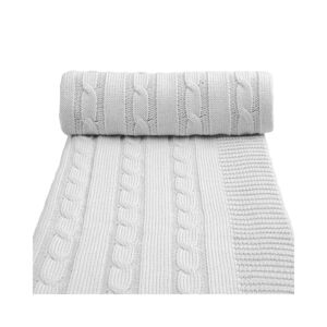 Šedá pletená dětská deka s podílem bavlny T-TOMI Spring, 80 x 100 cm