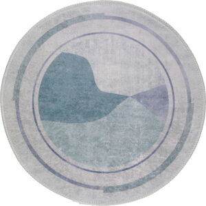 Pratelný kulatý koberec v modro-krémové barvě ø 80 cm Yuvarlak – Vitaus