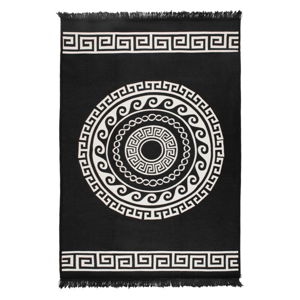 Béžovo-černý oboustranný koberec Mandala, 160 x 250 cm