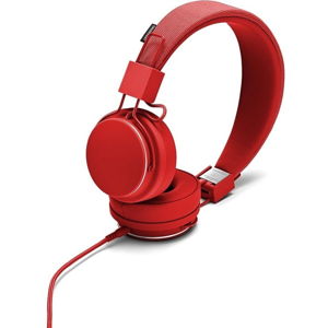 Červená sluchátka s mikrofonem Urbanears PLATTAN II Tomato