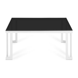 Černý skleněný venkovní stůl v bílém rámu Calme Jardin Cannes, 60 x 90 cm