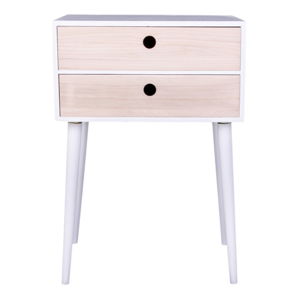 Noční stolek ze dřeva pavlovnie s bílým rámem House Nordic Rimini