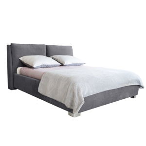 Šedá dvoulůžková postel Mazzini Beds Vicky, 160 x 200 cm