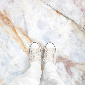Samolepka na podlahu Ambiance Authentic White Marble, 40 x 40 cm