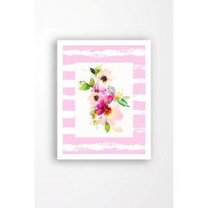 Nástěnný obraz na plátně v bílém rámu Tablo Center Pink Garden, 29 x 24 cm