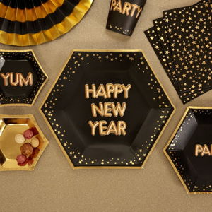 Sada 8 papírových talířů Neviti Glitz & Glamour Happy New Year