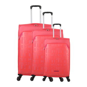 Sada 3 růžových zavazadel na 4 kolečkách Lulucastagnette Bellatrice