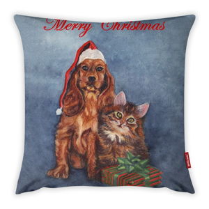Povlak na polštář Vitaus Christmas Period Cat And Dog, 43 x 43 cm