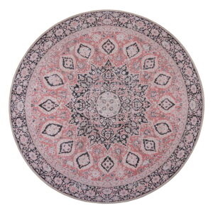 Růžový pratelný kulatý koberec ø 180 cm FOLD Somerton - Flair Rugs
