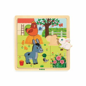 Dřevěné puzzle Djeco Na farmě