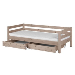 Hnědá dětská postel z borovicového dřeva s 2 zásuvkami Flexa Classic, 90 x 200 cm