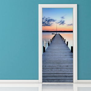 Adhezivní samolepka na dveře Ambiance Pontoon On The Beach, 83 x 204 cm