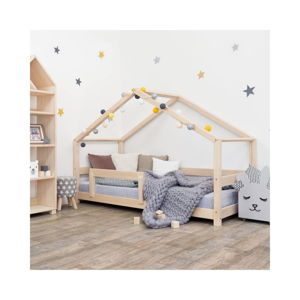Dřevěná dětská postel domeček s bočnicí Benlemi Lucky, 70 x 160 cm