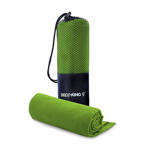 Set limetkově zelené rychleschnoucí osušky a ručníku DecoKing EKEA, 70 x 140 cm + 30 x 50 cm