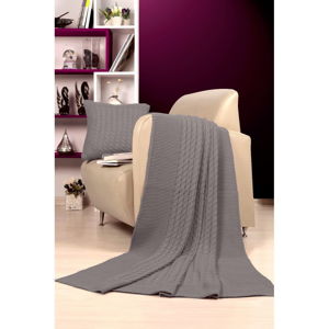 Set šedého přehozu a polštáře Kate Louise Tricot Blanket Set Sultan