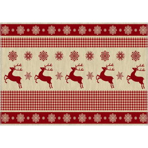 Koberec Vitaus Christmas Period Red Deers Pattern, 50 x 80 cm