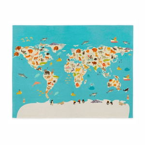 Dětský bavlněný ručně vyrobený koberec Tanuki World, 160 x 120 cm