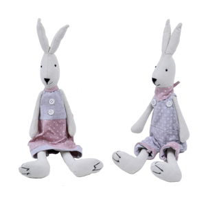 Sada dvou velikonočních textilních dekorací zajíc Ego Dekor Rabbits, výška 42 cm