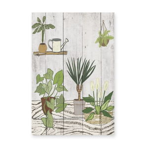 Dřevěná nástěnná dekorativní cedule Surdic Tabla Home Garden, 40 x 60 cm