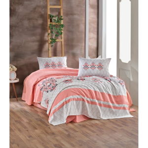 Bavlněný přehoz přes postel Almina Pink, 200 x 230 cm