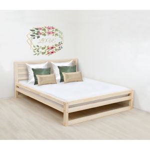 Dřevěná dvoulůžková postel Benlemi DeLuxe Naturelle, 200 x 160 cm