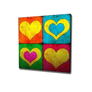 Nástěnný obraz na plátně Color Hearts, 45 x 45 cm