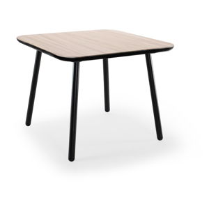 Jídelní stůl z jasanového dřeva s černými nohami EMKO Naïve