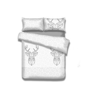 Bílé prodloužené bavlněné povlečení na jednolůžko 155x220 cm My Deer Friend – AmeliaHome