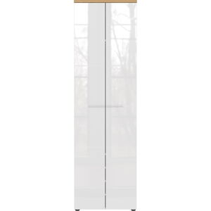 Bílá přírodní šatní skříň v dekoru dubu 60x198 cm Aledo – Germania