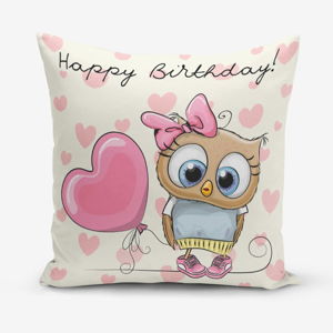 Povlak na polštář s příměsí bavlny Minimalist Cushion Covers Happy Birthday, 45 x 45 cm