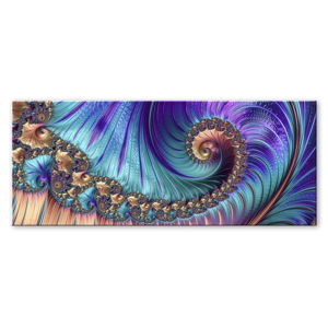 Obraz Styler Glas Fractal Violet, 50 x 125 cm