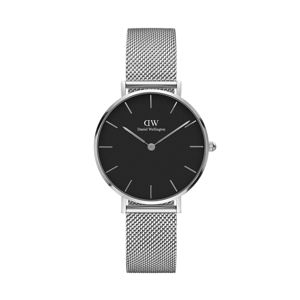 Dámské hodinky ve stříbrné barvě s černým ciferníkem Daniel Wellington Petite, ⌀ 28 mm