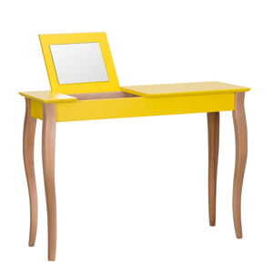 Žlutý toaletní stolek se zrcadlem Ragaba Dressing Table, délka 105 cm