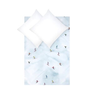 Povlečení na dvoulůžko z bavlněného perkálu Westwing Collection Kery Till Ski, 200 x 200 cm