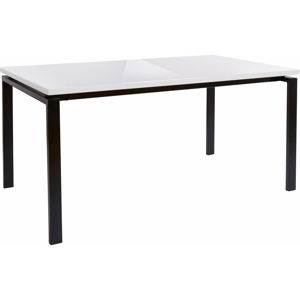 Černý jídelní stůl s lesklou bílou deskou Støraa Sandra, 90 x 160 cm