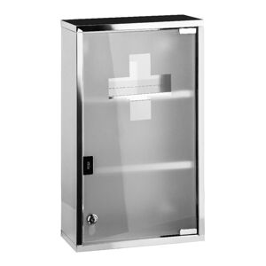 Plastová závěsná skříňka na léky ve stříbrné barvě 30x51 cm – Premier Housewares