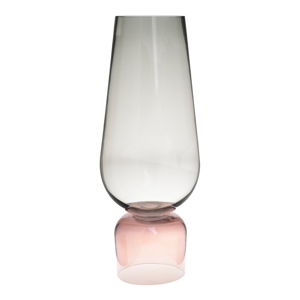 Růžovo-zelená skleněná váza InArt Fragile, výška 62 cm