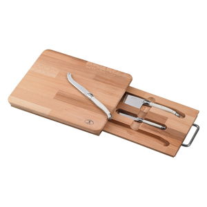 3dílný set nástrojů na sýry s prkénkem z bukového dřeva Jean Dubost