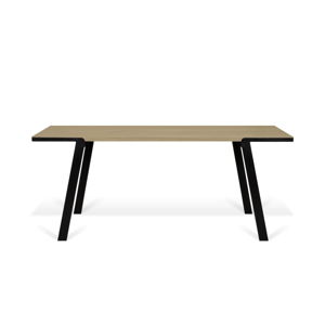 Jídelní stůl s deskou z dubu a černýma nohama TemaHome Drift