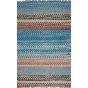 Modrý pruhovaný koberec Eco Rugs Kirin, 80 x 150 cm