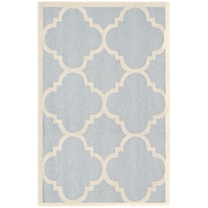 Světle modrý vlněný koberec Safavieh Clark, 152 x 243 cm
