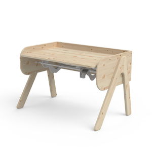 Dětský psací stůl z borovicového dřeva s nastavitelnou výškou Flexa Woody