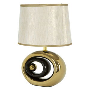 Bílá stolní lampa s konstrukcí ve zlaté barvě Mauro Ferretti Oval