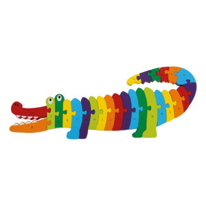 Vzdělávací dřevěné puzzle Legler Crocodile ABC