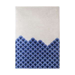 Modro-bílý koberec z čisté vlny HARTÔ Marin, 170 x 240 cm
