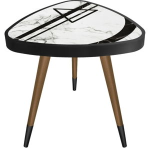 Příruční stolek Maresso Triangle Marble Black And White, 45 x 45 cm