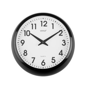 Nástěnné černé kuchyňské hodiny Versa, ⌀ 30 cm
