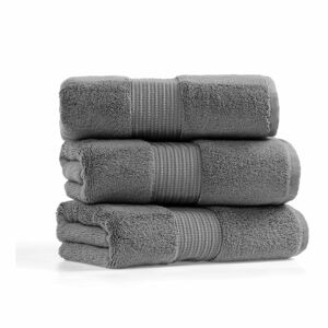 Sada 3 tmavě šedých bavlněných ručníků Foutastic Chicago, 50 x 90 cm